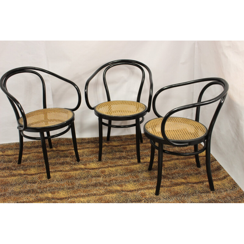 Set of 3 bentwood bistro chairs by Thonet - 2000s