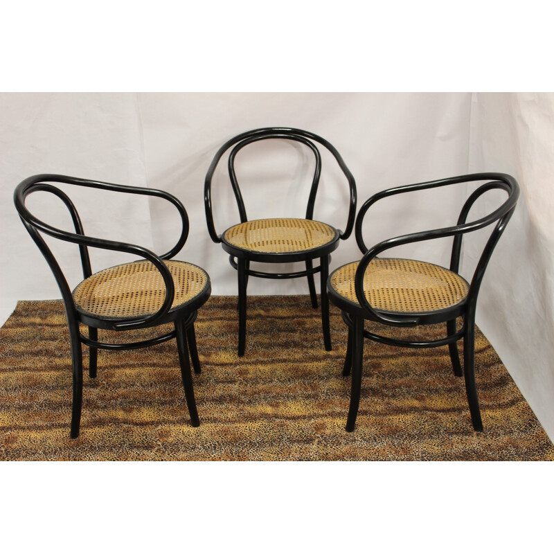 Set of 3 bentwood bistro chairs by Thonet - 2000s