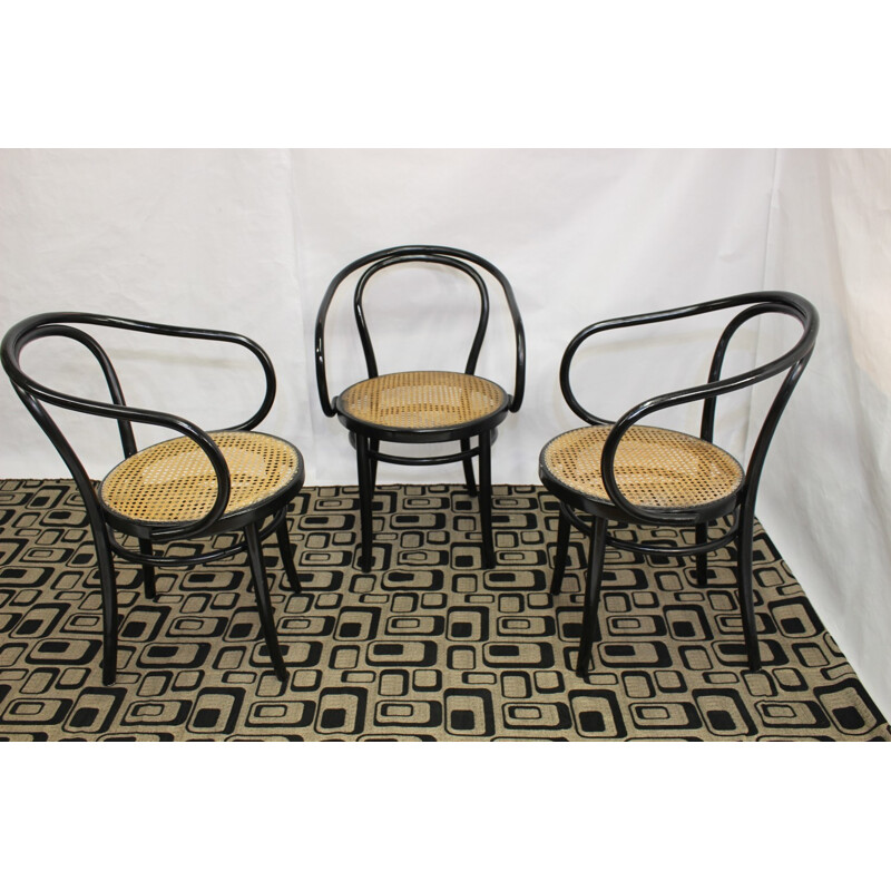 Set of 3 bentwood bistro chairs by Thonet - 2000s