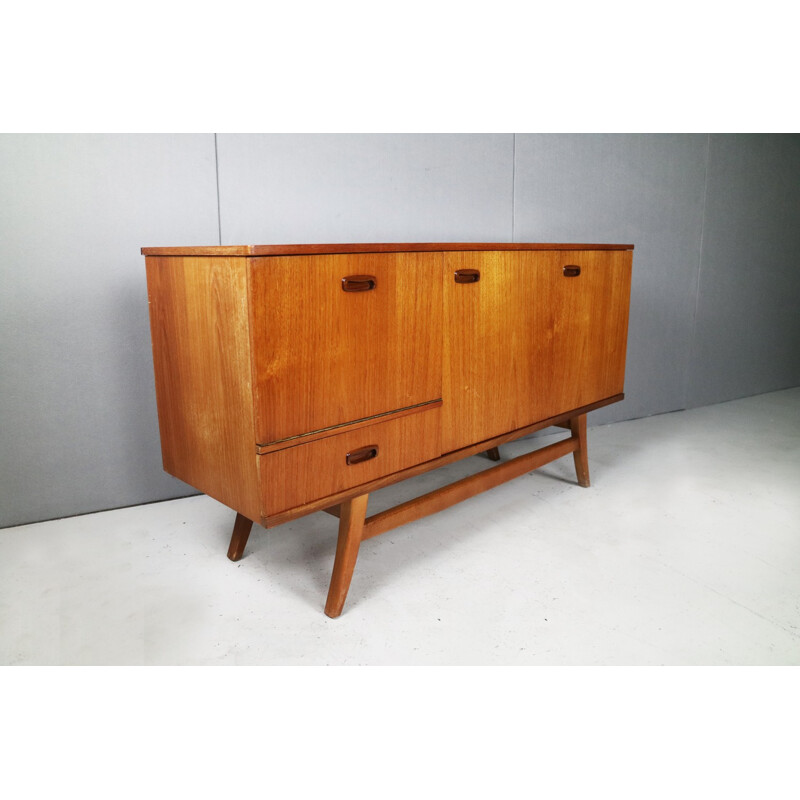 Vintage small British sideboard with fold out doors - 1970s