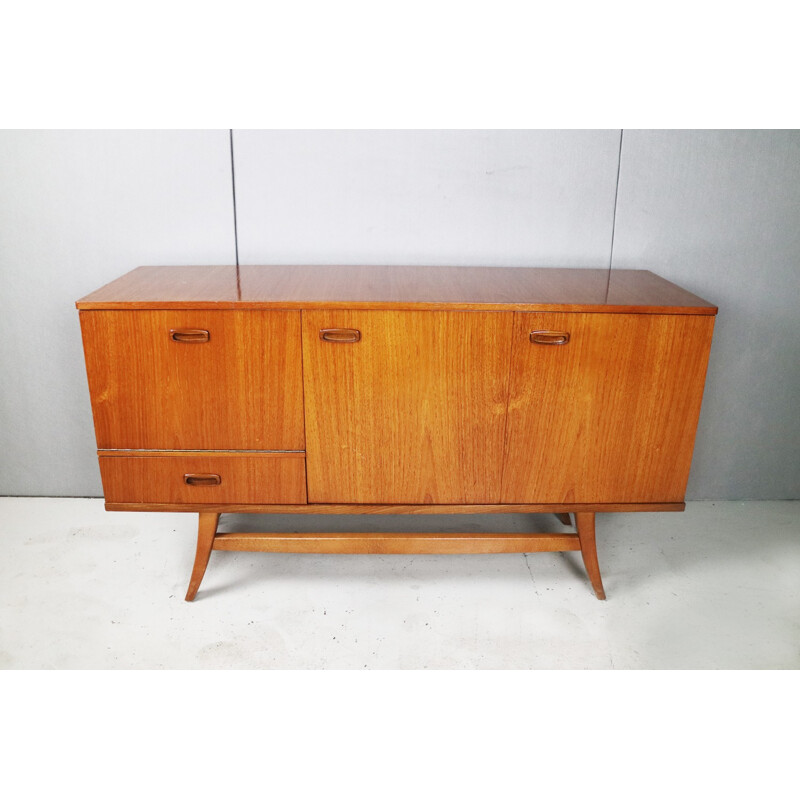 Vintage small British sideboard with fold out doors - 1970s
