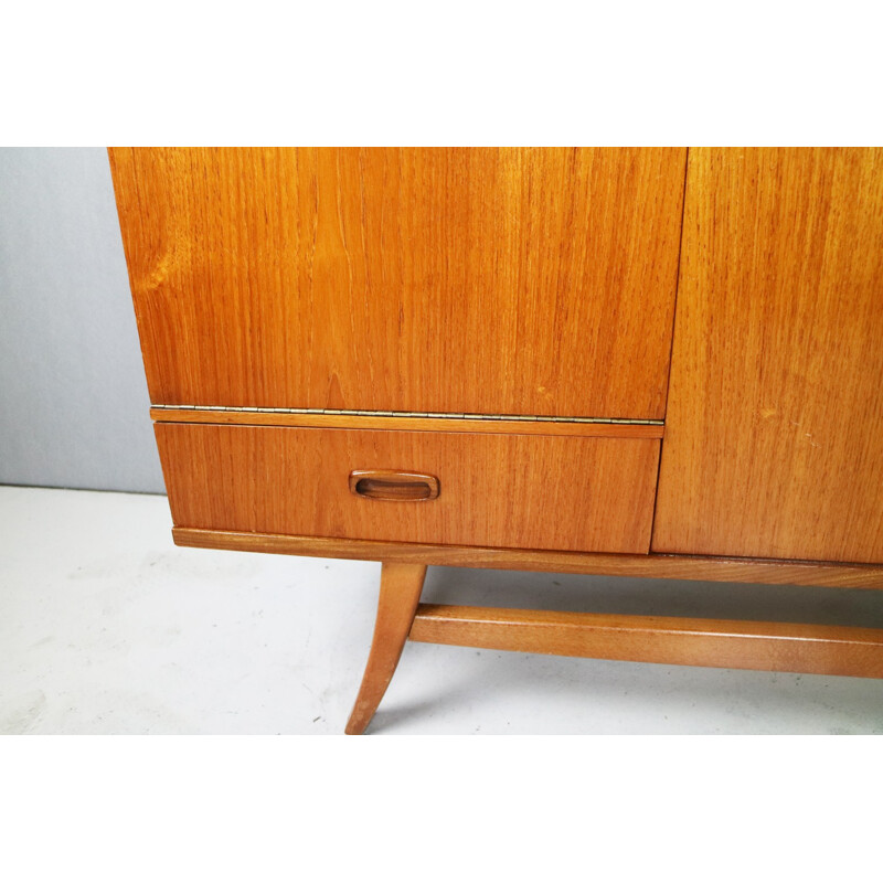 Vintage small British sideboard with fold out doors - 1970s