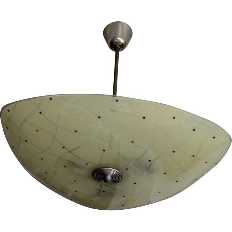 Mid-Century Glass Ceiling Lamp - 1960s