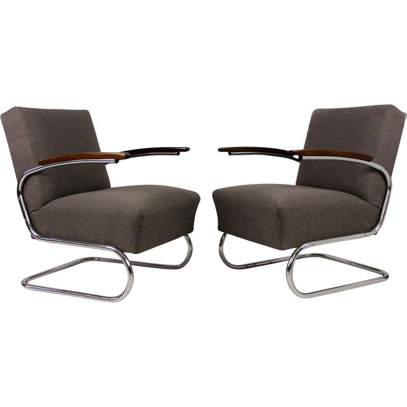 Tubular Steel Cantilever Armchair by Willem Hendrik Gispen for Mücke Melder - 1930s