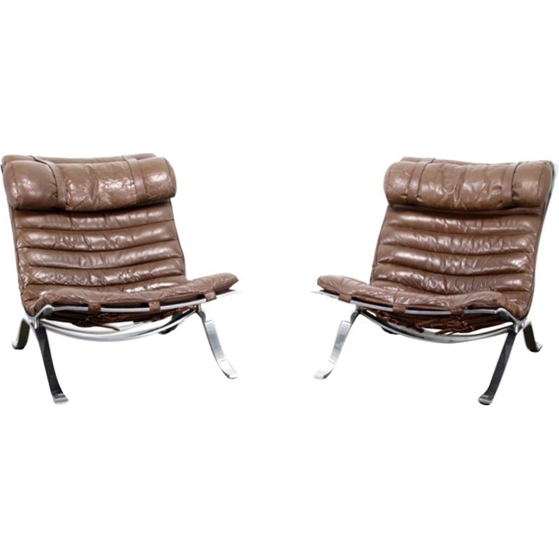 Pair of Ari Lounge Chairs by Arne Norrell for Norell Mobel - 1970s 