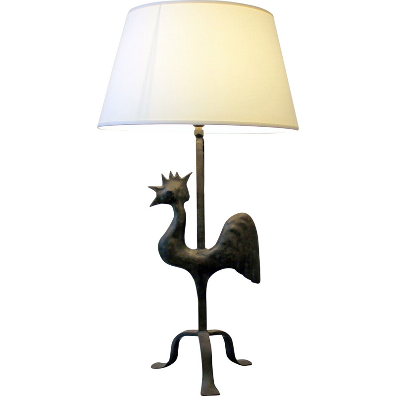 Vintage rooster lamp by Marolles - 1960s