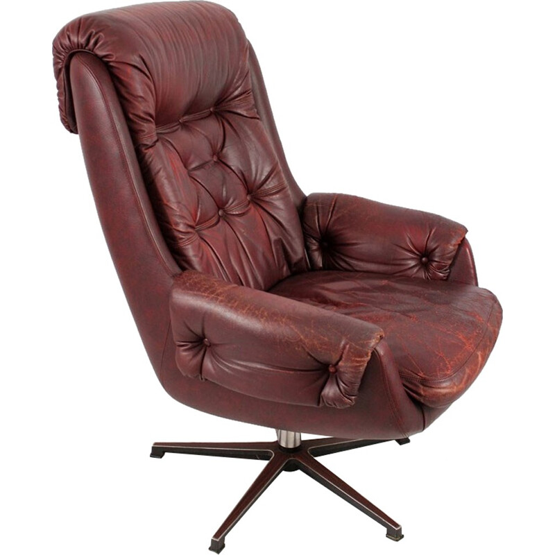 Vintage leather armchair from PeeM - 1970s