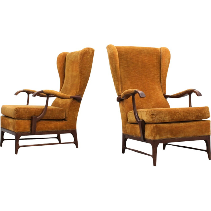 Pair of vintage armchairs by Paolo Buffa for Framar - 1940s