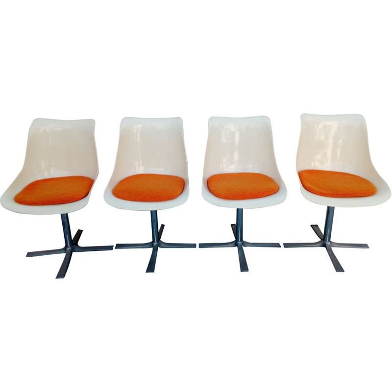 Set of 4 mid-century design chairs - 1970s