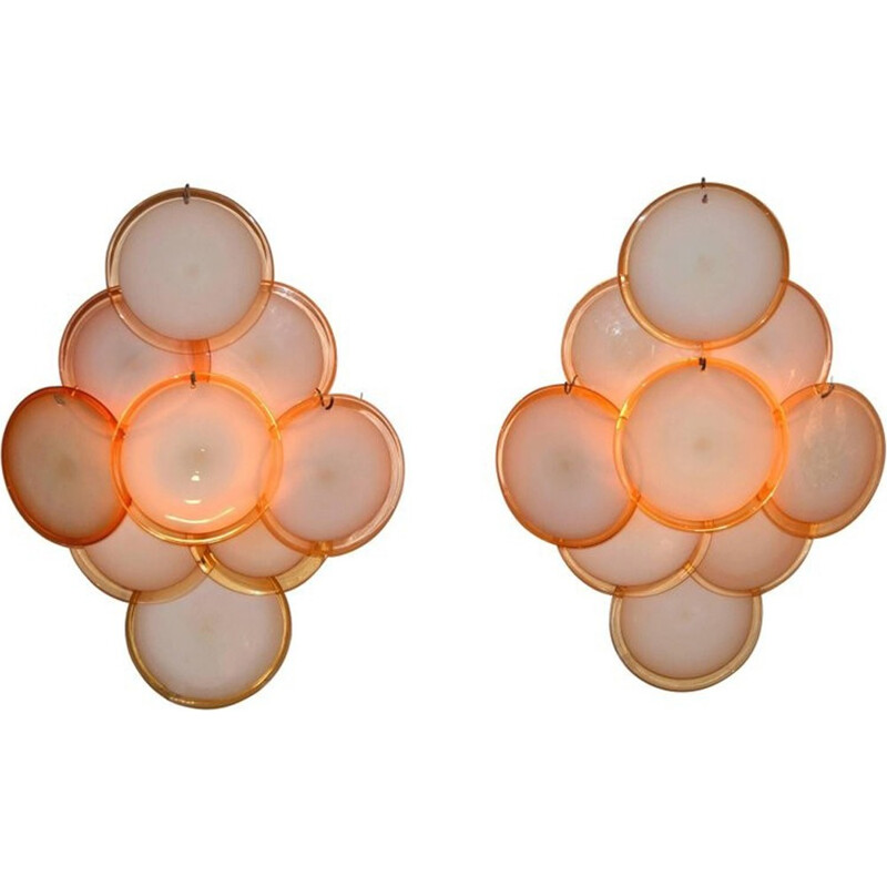 Vintage Disc Wall Sconces by Vistosi - 1960s