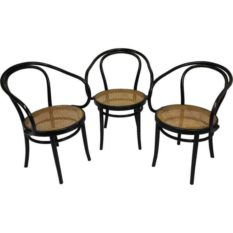 Set of 3 bentwood bistro chairs by Thonet - 2000s