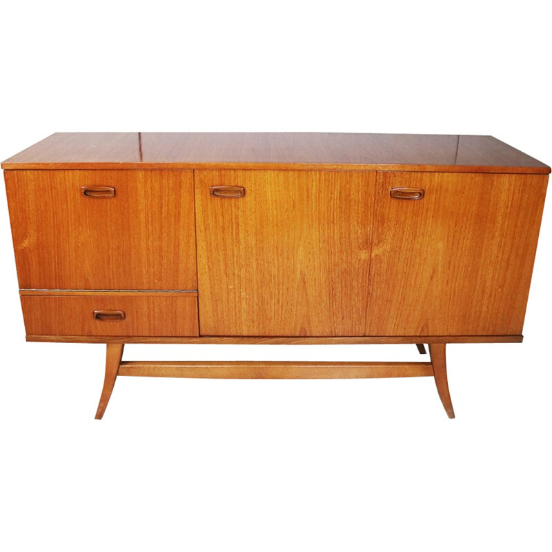 Vintage small British sideboard with fold out doors - 1970s