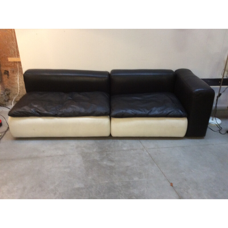 Modular leather sofa - 1970s