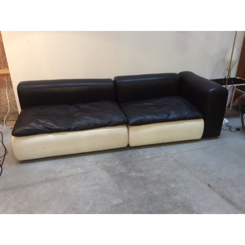 Modular leather sofa - 1970s