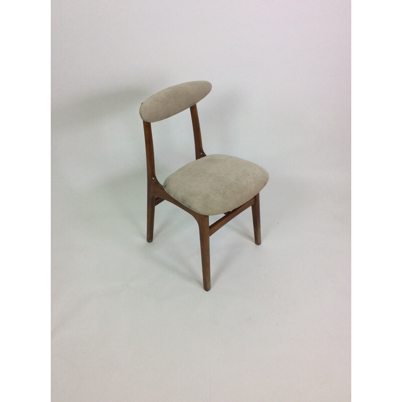 Suite de 4 chaises vintage en bois et velours par Rajmund Teofil Halas pour Paczkow - 1960