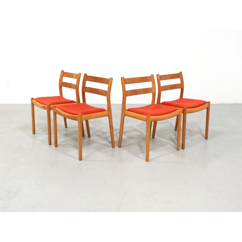 Set of 4 Oak dinning chairs model no.84 by Niels Otto Moller for Møller Møbler - 1970s