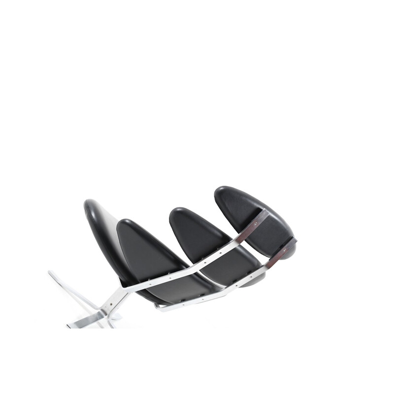 Vintage black leather "Corona" Lounge Chair by Poul M. Volther for Erik Jørgensen Møbelfabrik AS - 2005