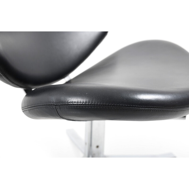 Vintage black leather "Corona" Lounge Chair by Poul M. Volther for Erik Jørgensen Møbelfabrik AS - 2005