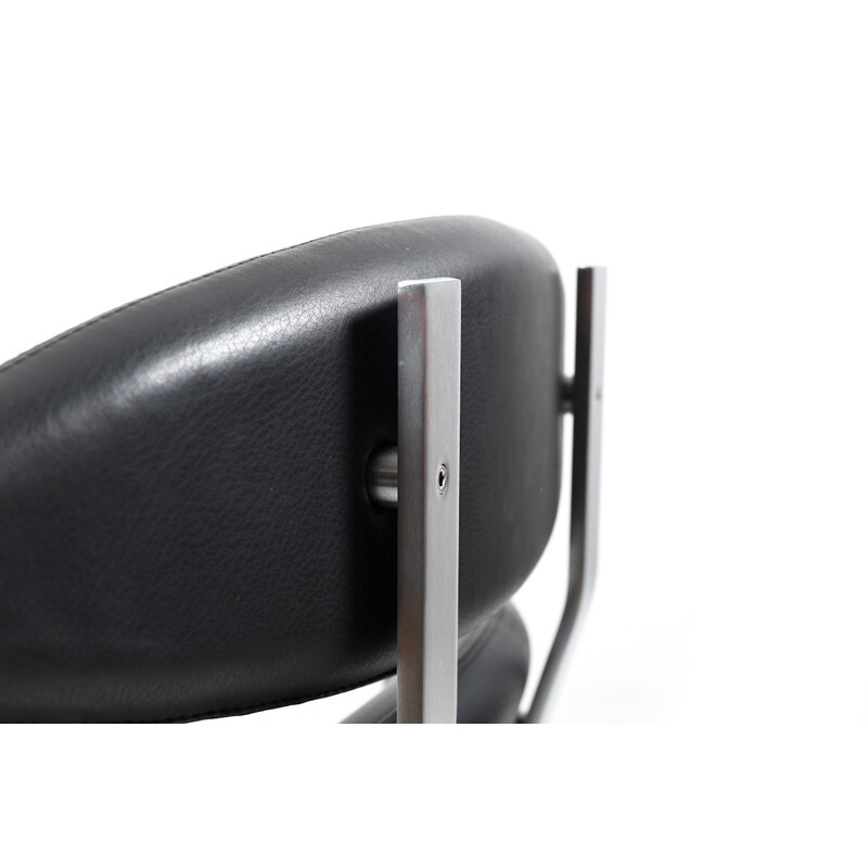 Vintage black leather "Corona" Lounge Chair by Poul M. Volther for Erik Jørgensen Møbelfabrik AS - 2005