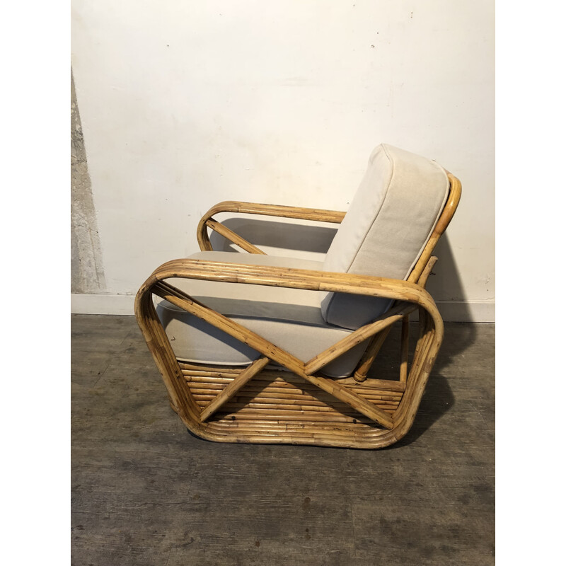 Paire de fauteuils vintage en bambou de Paul Frankl - 1960