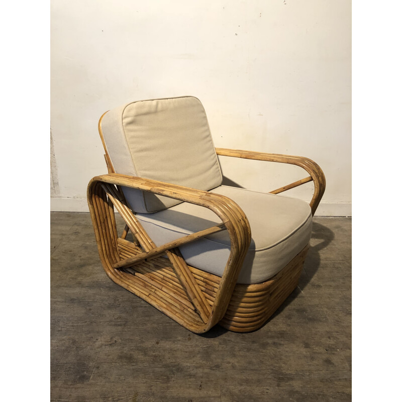 Paire de fauteuils vintage en bambou de Paul Frankl - 1960