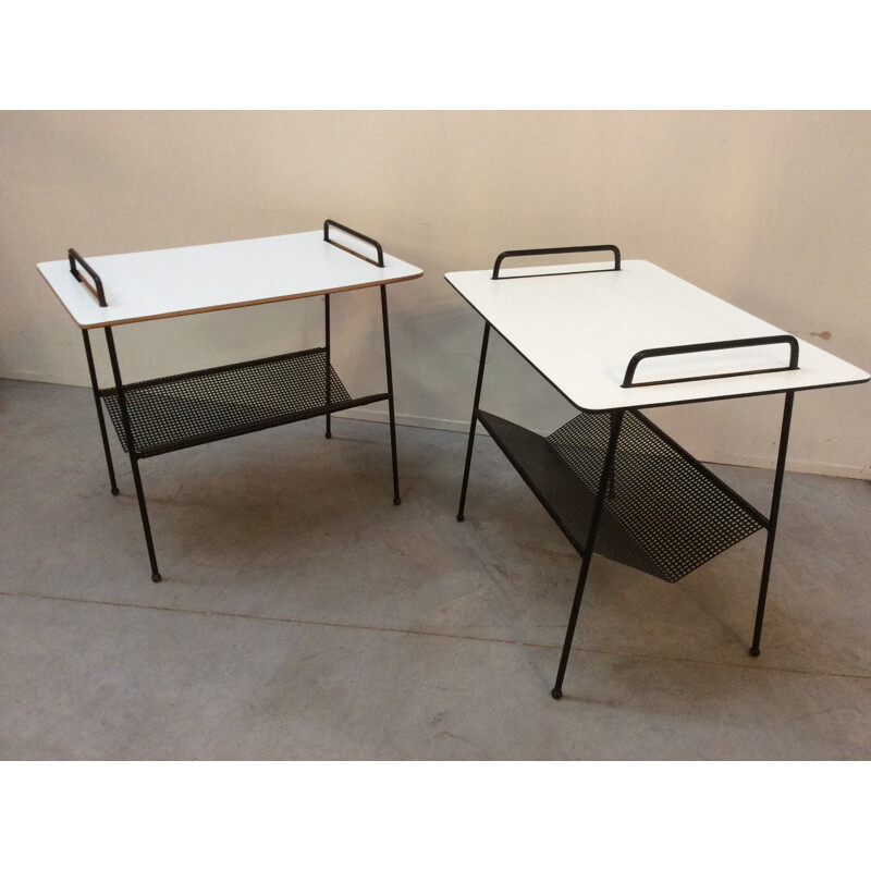 Paire de tables d'appoint avec Porte-Revues modèle TM04 de Cees Braakman pour Pastoe - 1950