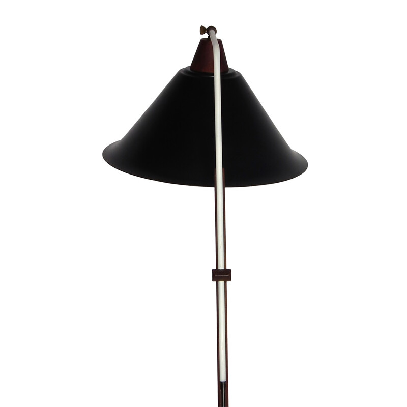 Vintage teak wood floor lamp - 1960s