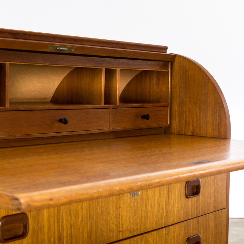 Mid Century cylinder rolltop Secretary desk by Egon Ostergaard - 1960s