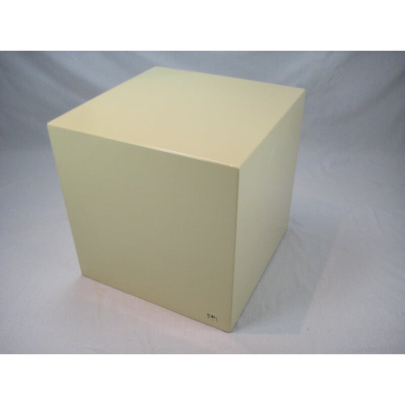 Bout de canapé "Cube" vintage de Jean Claude Mahey - 1980