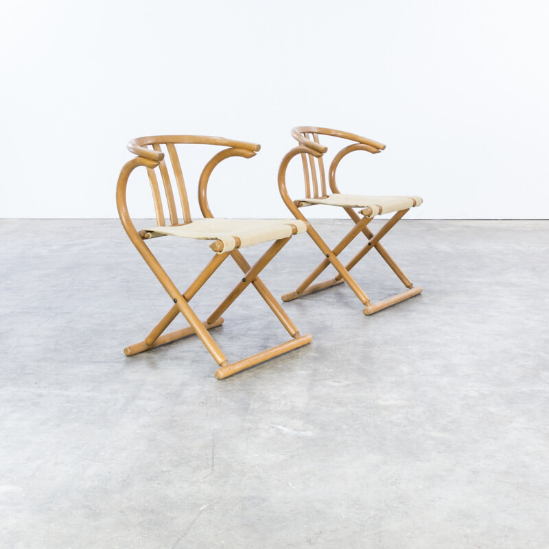 Set of 2 folding chairs by Thonet Bentwood - 1960s