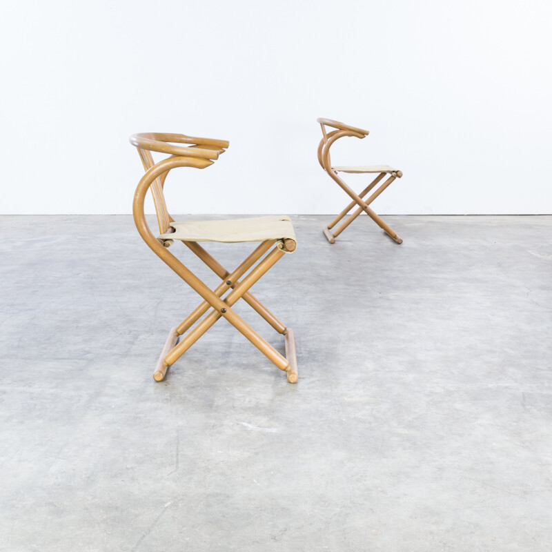 Set of 2 folding chairs by Thonet Bentwood - 1960s
