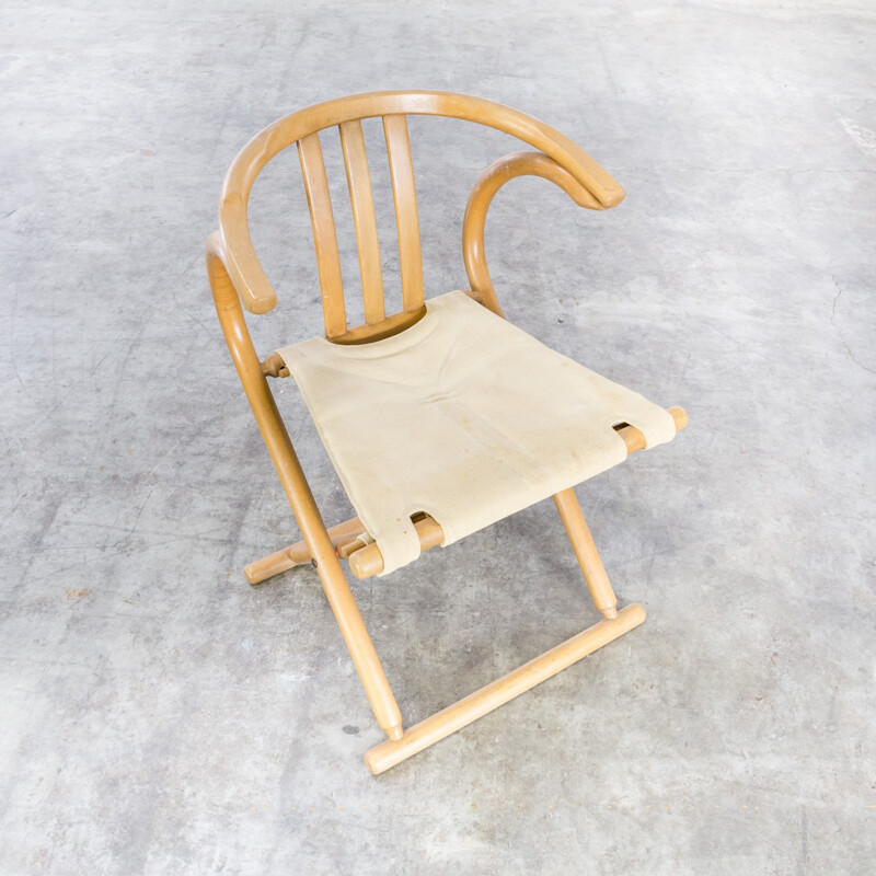 Suite de 2 chaises pliantes en bois courbées de Thonet - 1960