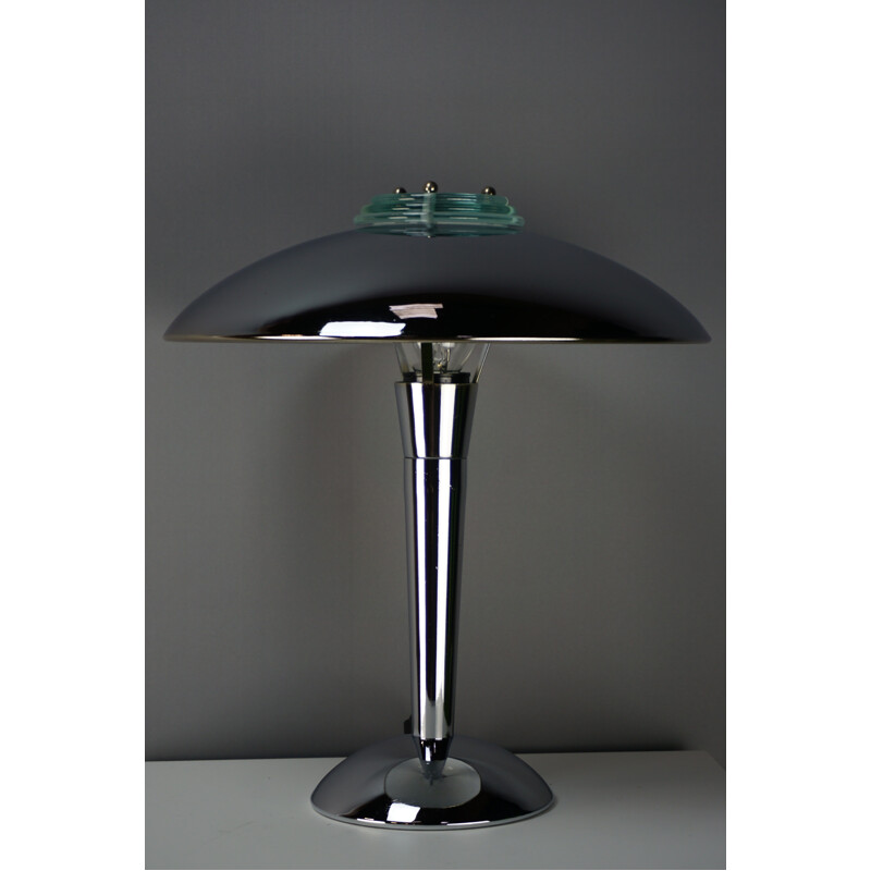 Lampe vintage "Champignon" chromée - 1980