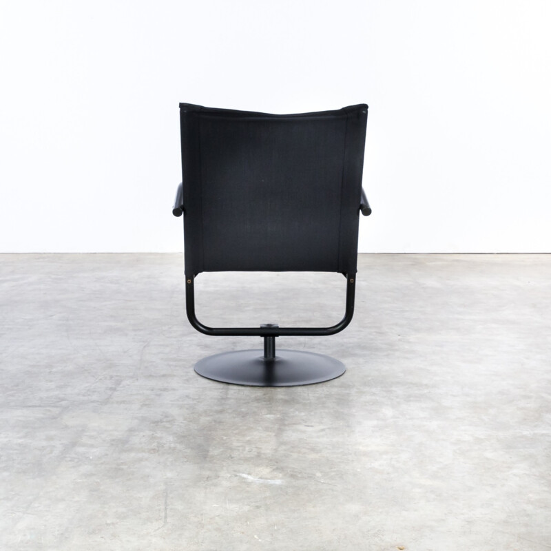 Vintage swivel black chair by Mazairac & Boonzaaier - 1980s