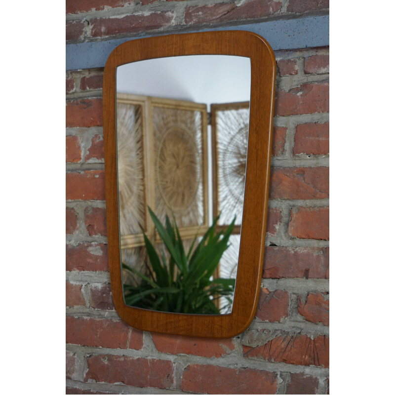 Vintage "Barrel" teak mirror - 1960s