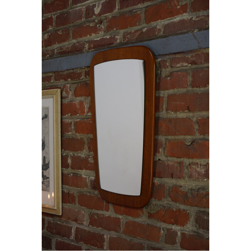 Vintage "Barrel" teak mirror - 1960s