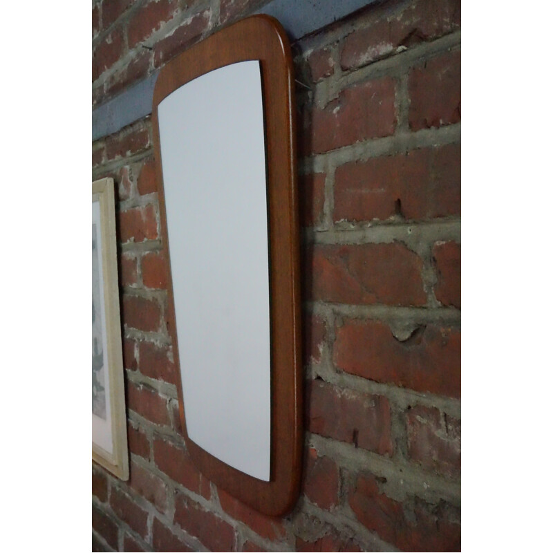 Vintage "Barrel" teak mirror - 1960s