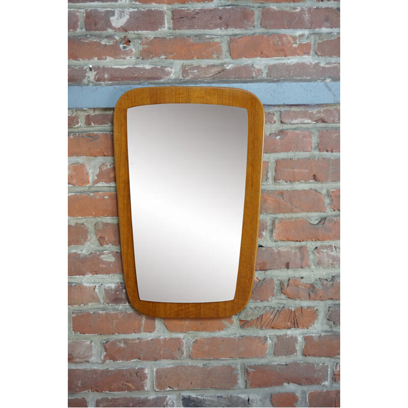 Vintage "Barrel" teak mirror - 1960s