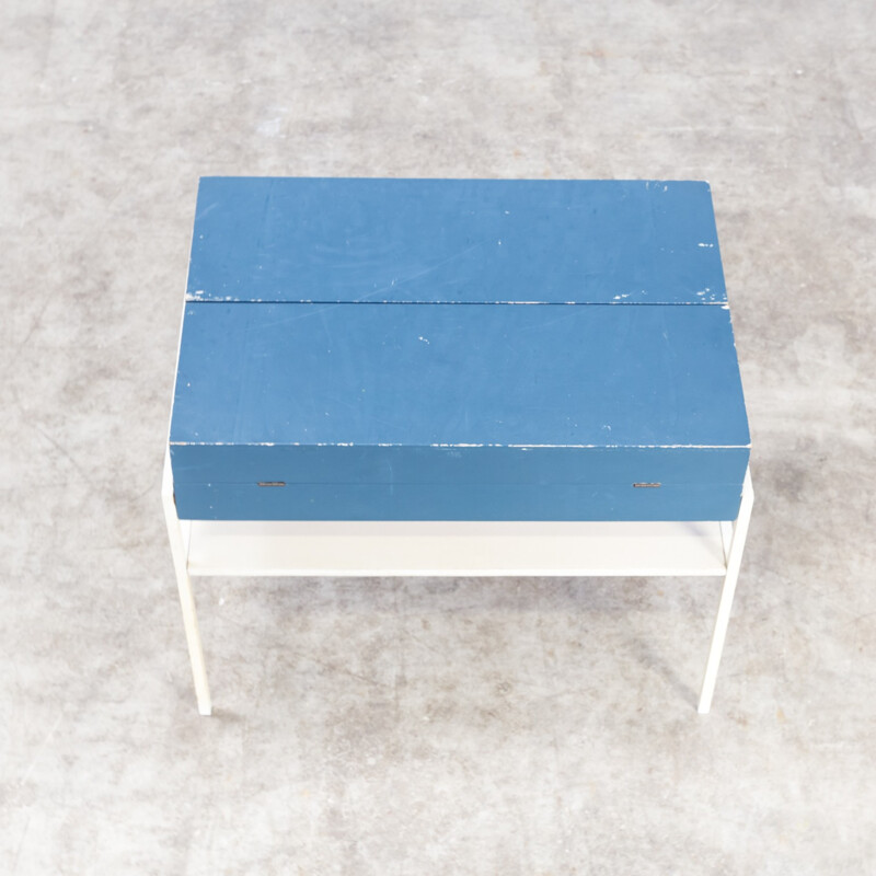 Table à rangement bleue de Coen de Vries pour Tetex - 1950