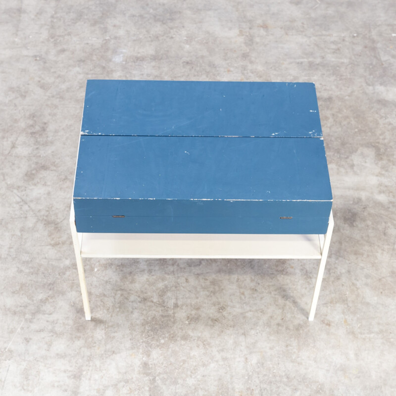 Table à rangement bleue de Coen de Vries pour Tetex - 1950