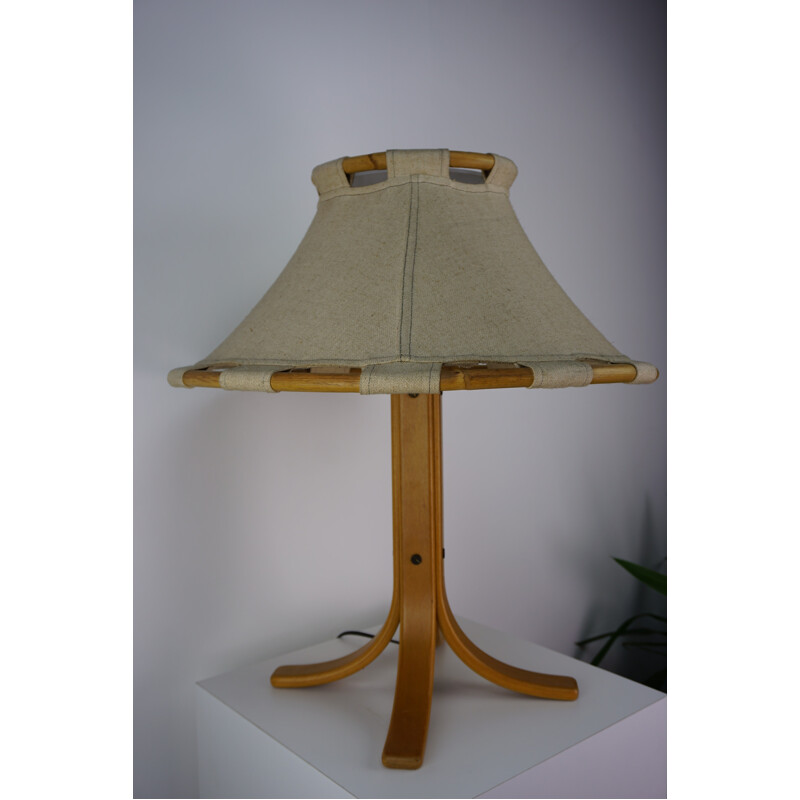 Lampe en bois courbé et rotin modèle " Kosta lampan" par Anna Ehrner - 1972