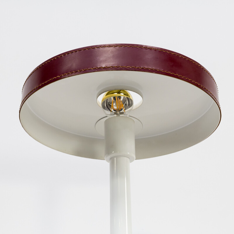 2 lampes de table marron-bordeaux en métal attribuées à Jacques Adnet - 1960
