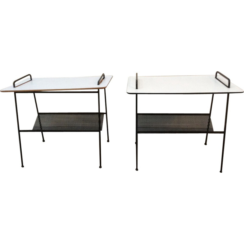 Vintage Pair of Side Tables with Magazine Rack TM04 Model by Cees Braakman for Pastoe - 1950s