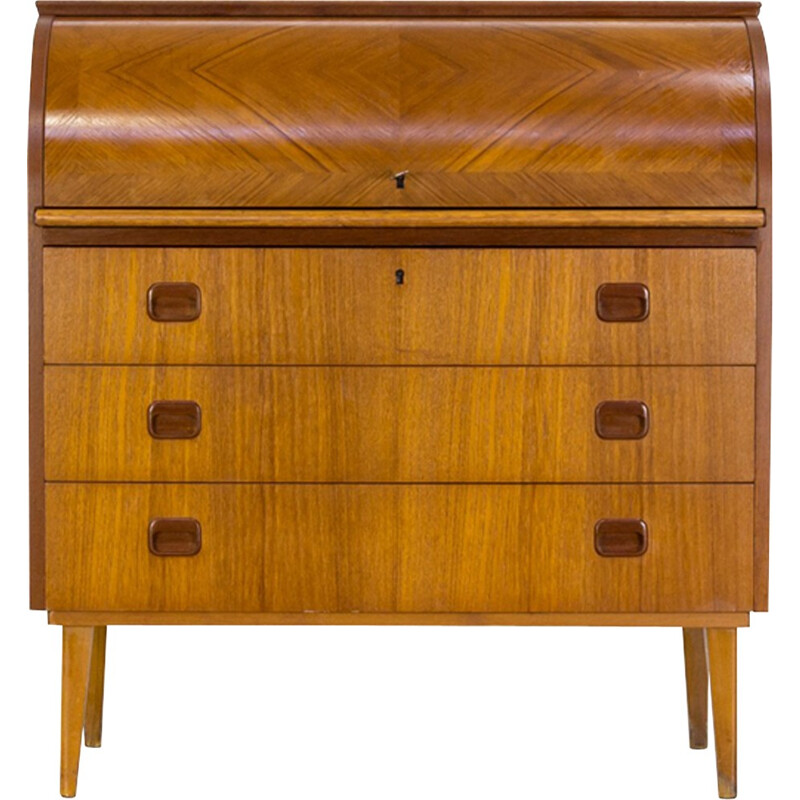 Mid Century cylinder rolltop Secretary desk by Egon Ostergaard - 1960s