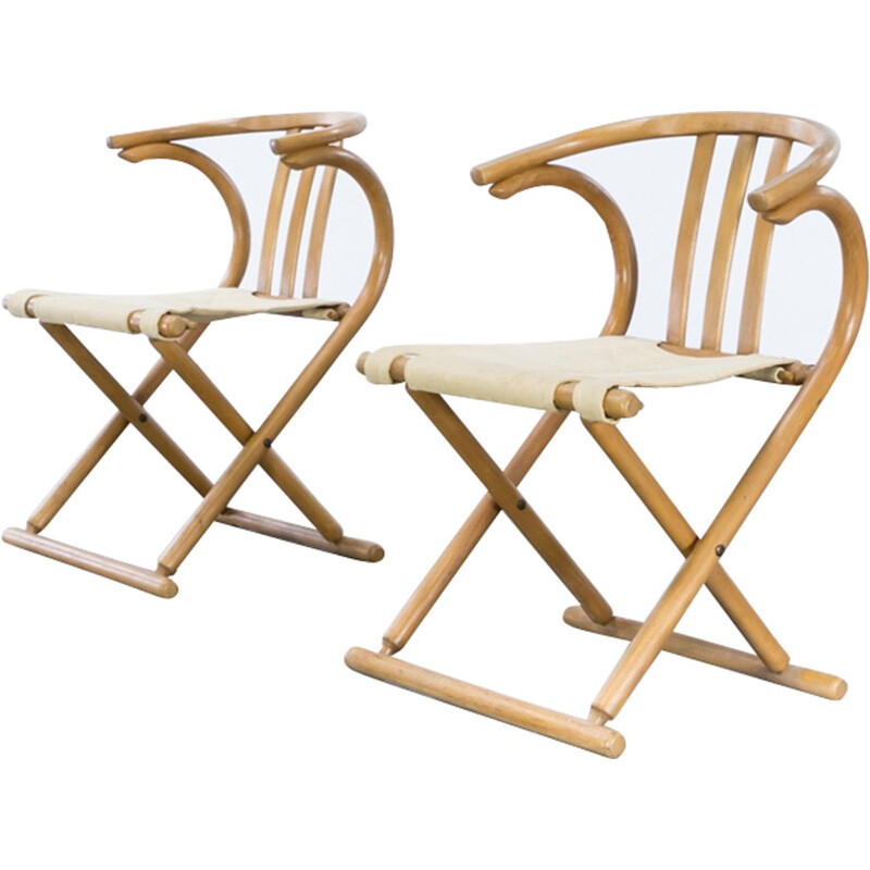 Set of 2 folding chairs by Thonet Bentwood - 1960s