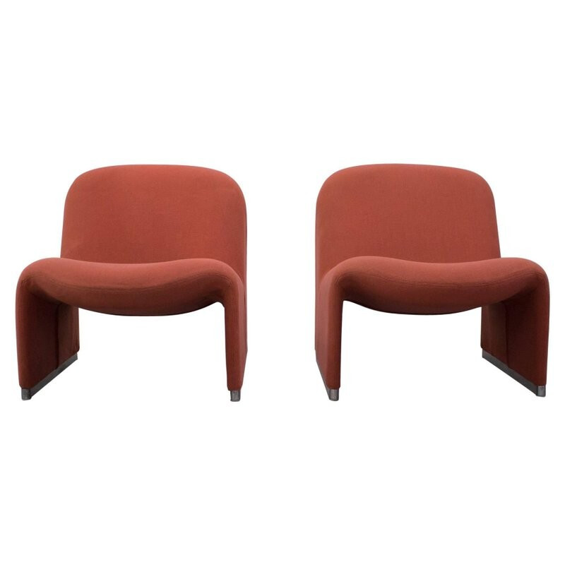 Vintage pair of  "Alky Design" low chairs by Giancarlo Piretti for Anonima Castelli - 1970s