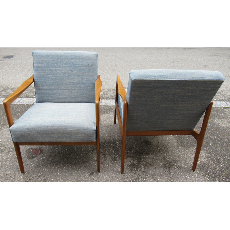 Pair of vintage armchairs in wood - 1960s