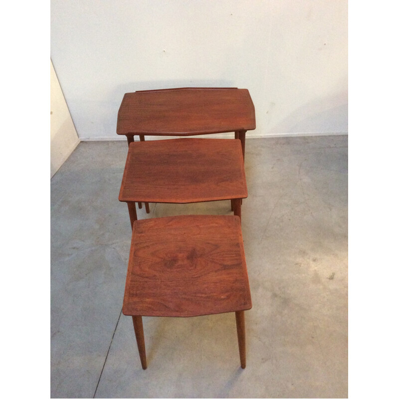 Danish nesting tables in wood - 1950s