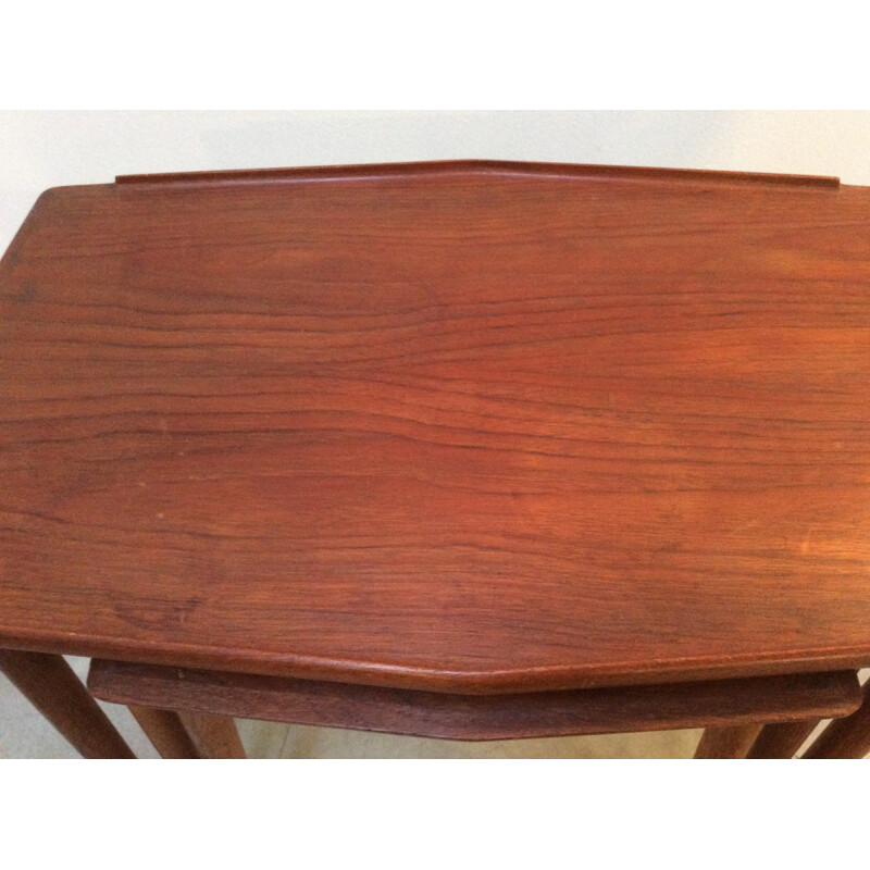 Danish nesting tables in wood - 1950s