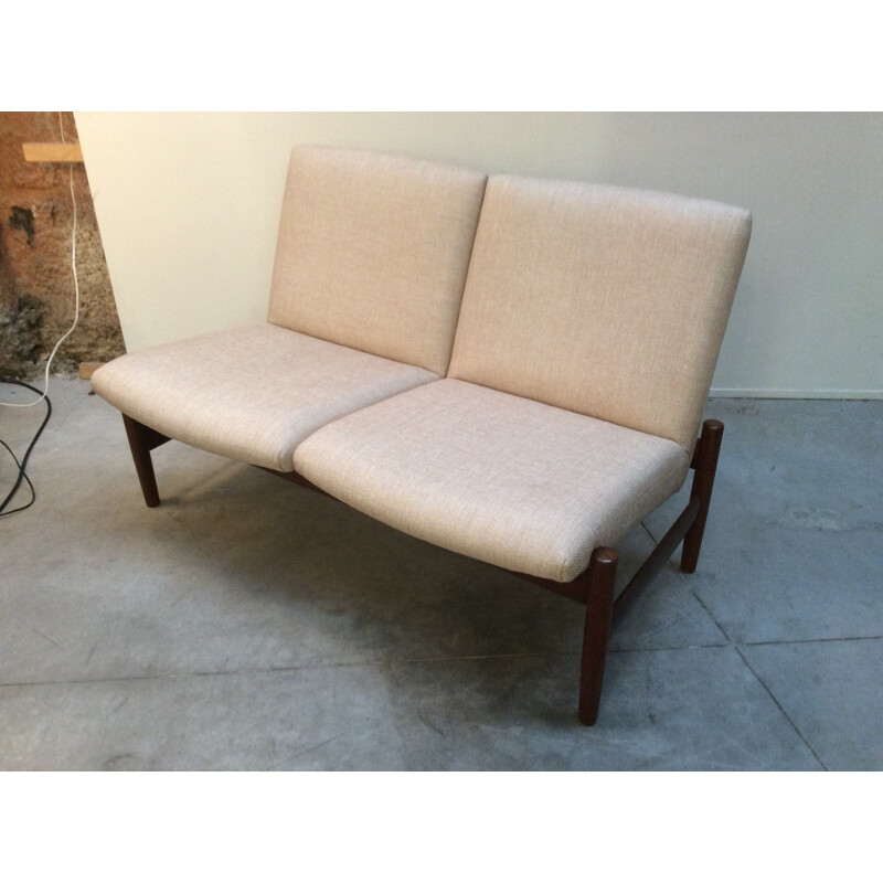 Minimalist scandinavian 2 seater bench - 1960s